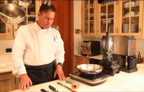 Jordan Winery Executive Chef Todd Knoll standing in the kitchen at Jordan Winery