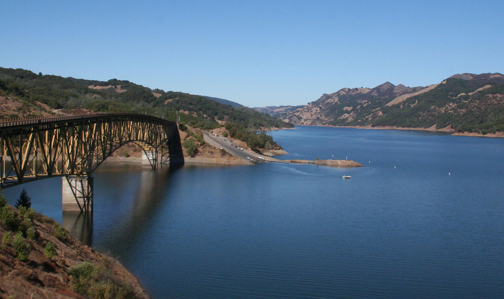 bridge in lake sonoma as featured in Wine Country Table