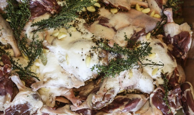 Duck-Confit-Jordan-Winery-Recipe-8563-2 Duck confit prepped before extra virgin olive oil marinade