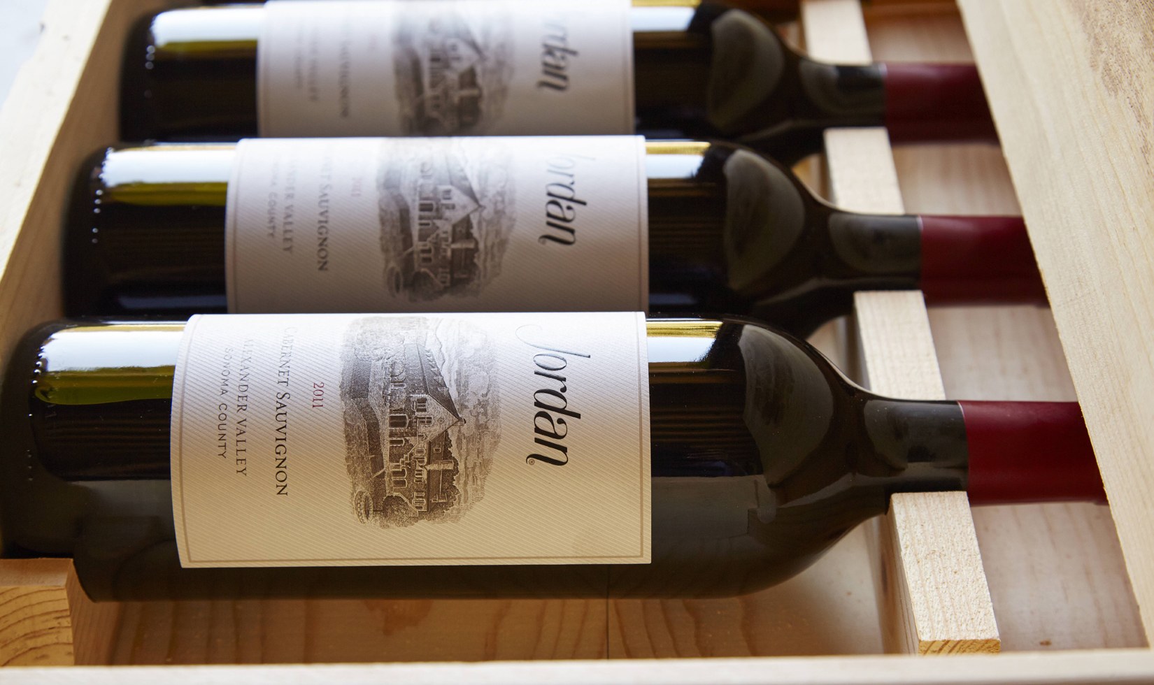Jordan Alexander Valley Cabernet Sauvignon cabernet sauvignon from Jordan Winery in a wine cabinet for storage