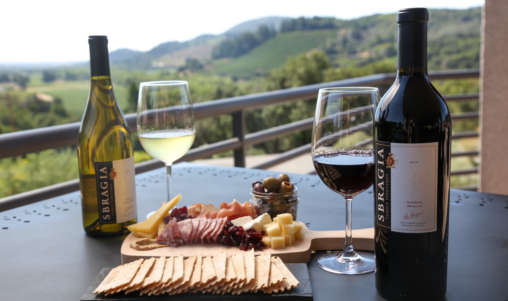 wine bottles with food pairings