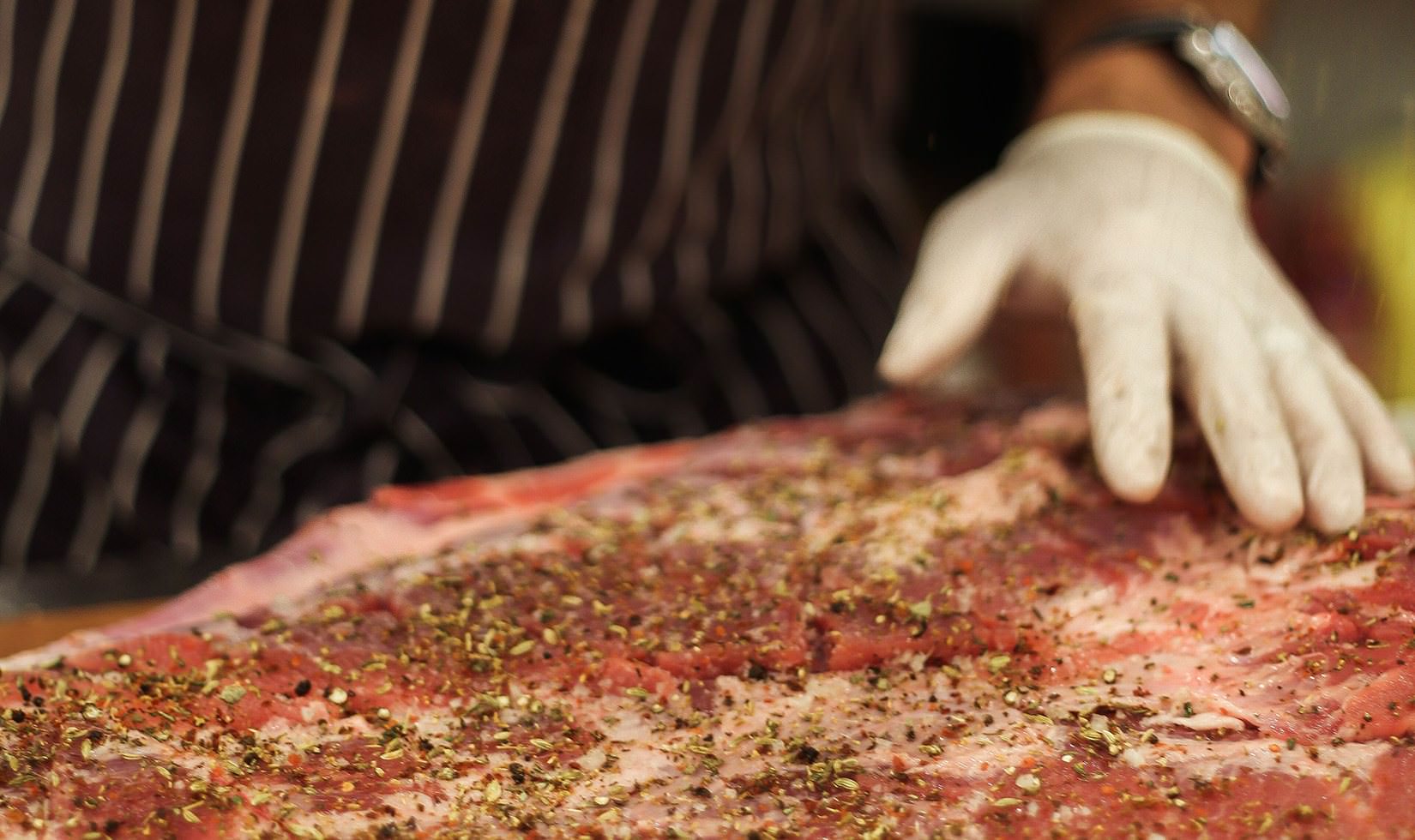 Herb Roasted Pork Belly Porchetta Recipe perfectly mixed with salt and pepper pork belly