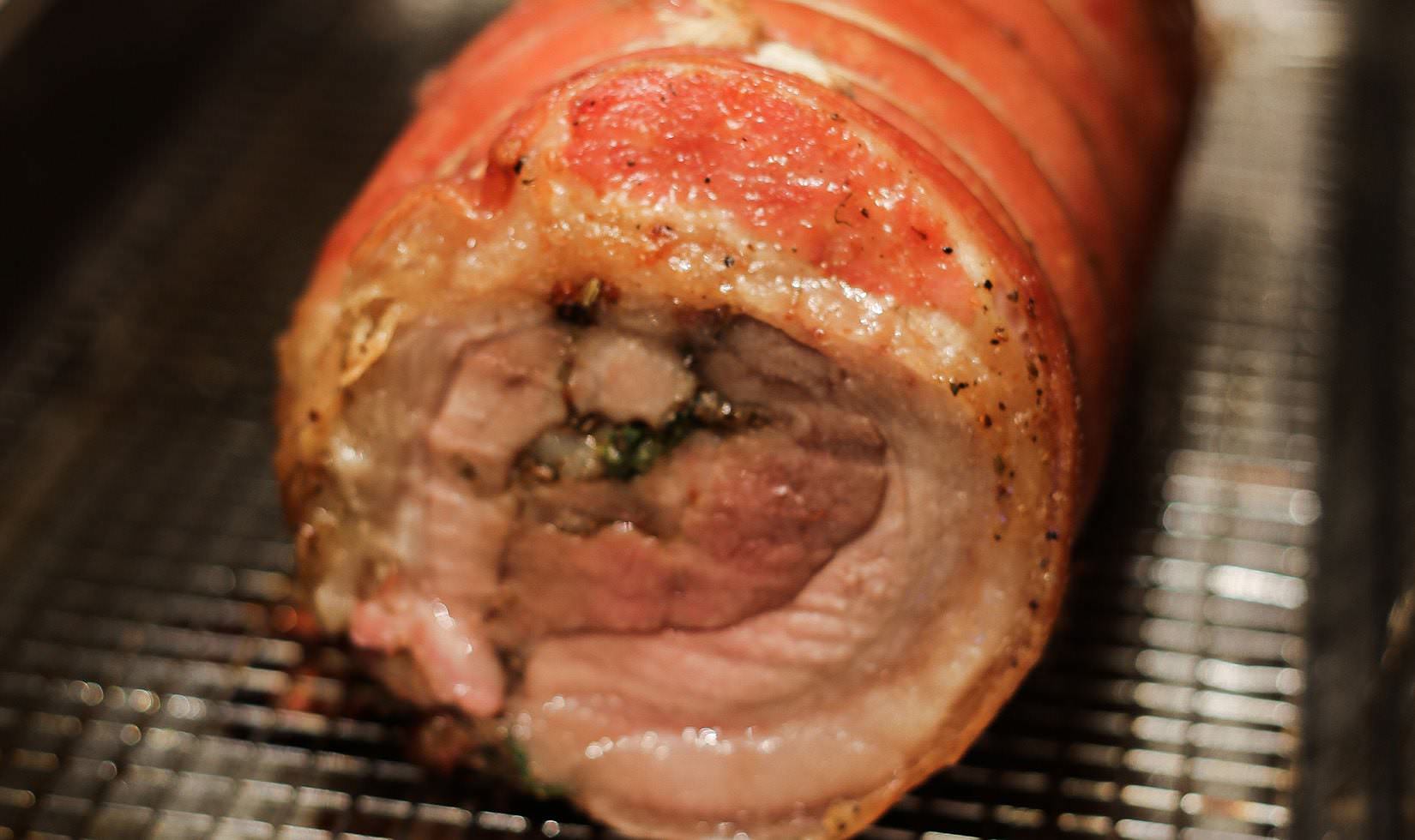 almost cooked pork belly porchetta recipe