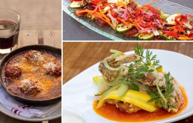 photo collage of three different Healdsburg Restaurant Appetizers