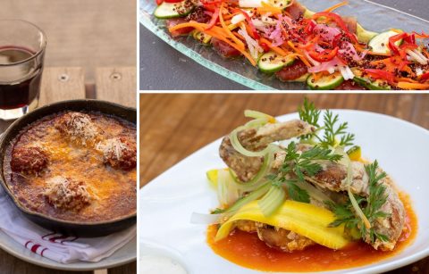 photo collage of three different Healdsburg Restaurant Appetizers