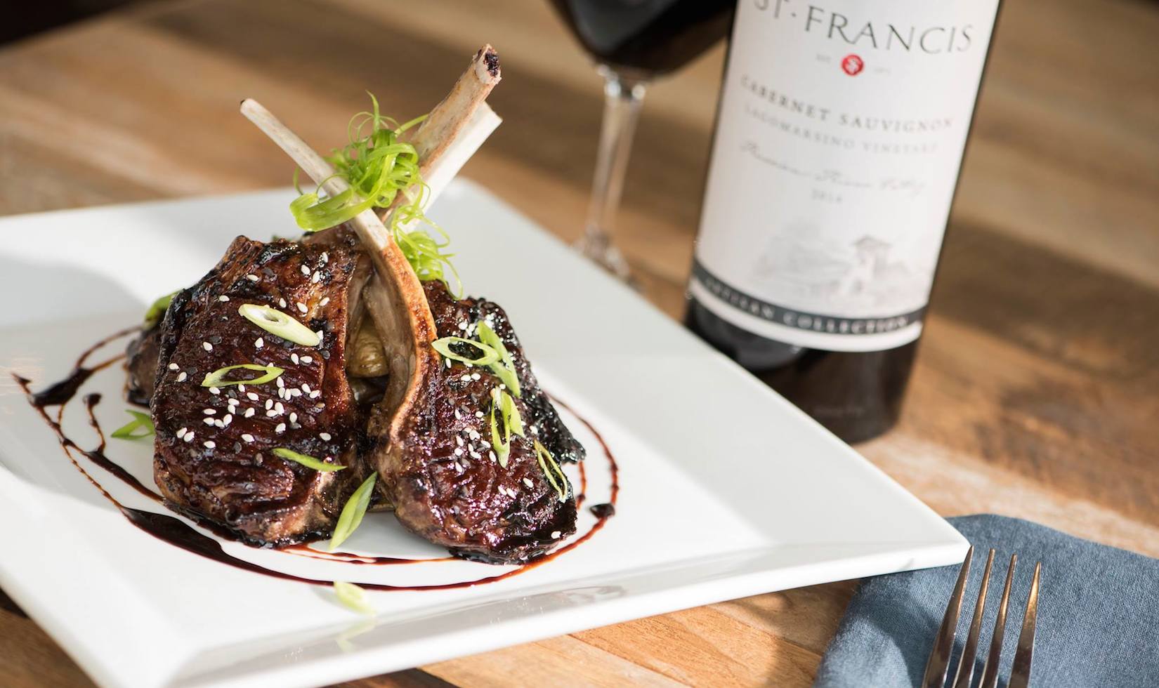 St. Francis Winery with Restaurant highlighting their baby back ribs with wine