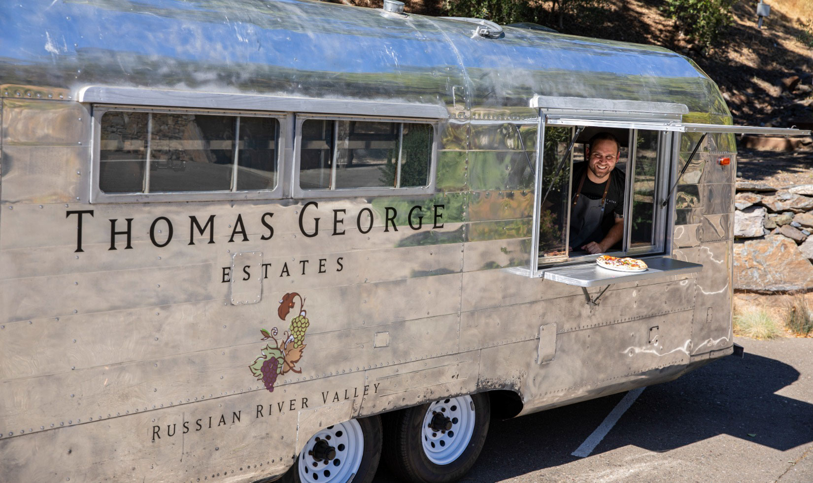 airstream converted into a kitchen