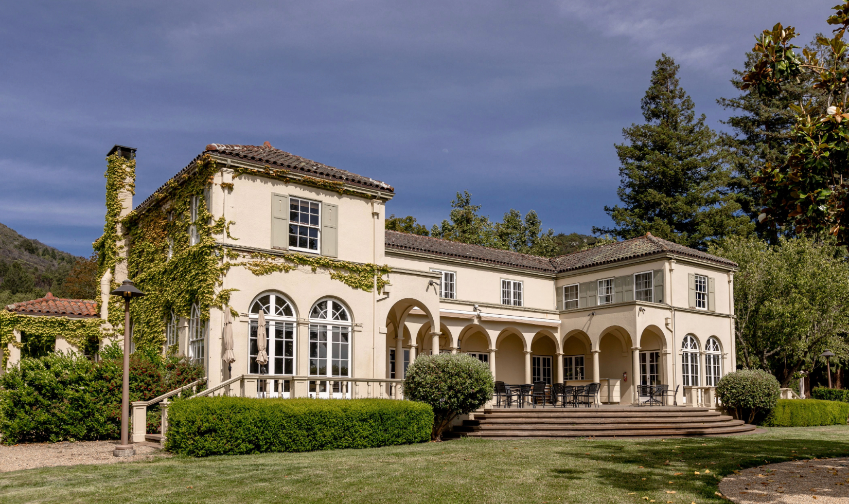 Exterior of winery chateau