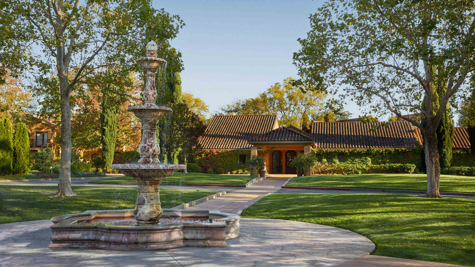vintner resort entrance as featured in wine country table